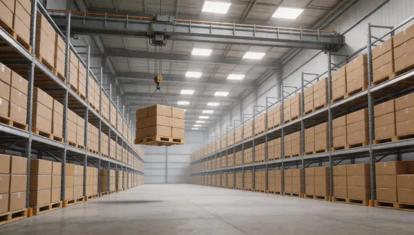 Logistics warehouse crane