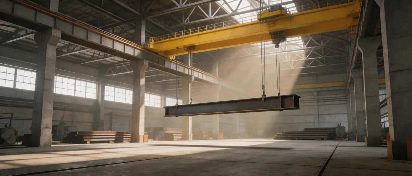Demag overhead crane in factory